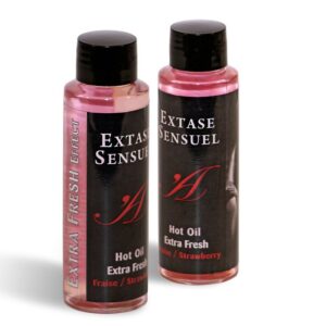 POTENTE - EXTASE SENSUAL - ÓLEO DE MASSAGEM COM EFEITO MORANGO EXTRA FRESCO 100 ML