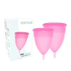 POTENTE - STERCUP - PACOTE DE COPO MENSTRUAL DE SILICONE FDA TAMANHO S + L ROSA
