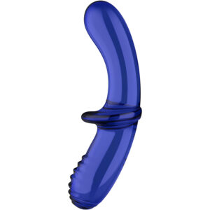 POTENTE - SATISFYER - DILDO DE CRISTAL DUPLO AZUL