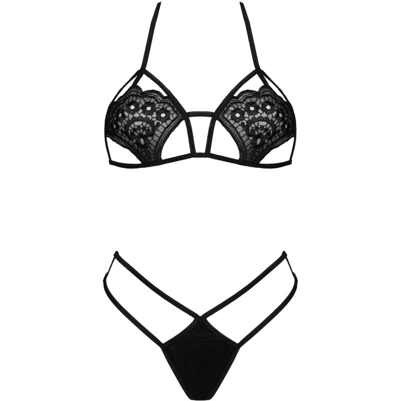 LIVCO CORSETTI FASHION - JIMENA LC 20216 BRA + TANGA PRETO TAMANHO ÚNICO - Image 3