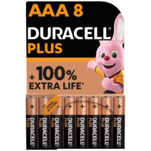 POTENTE - DURACELL - BATERIA ALCALINA PLUS POWER 100 AAA LR03 8 UNIDADE