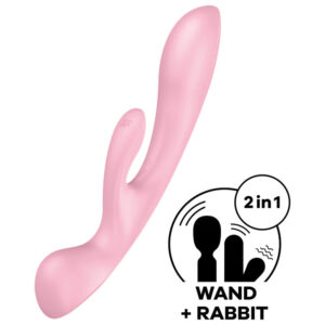 POTENTE - SATISFYER - VIBRAO HÍBRIDA TRIPLE OH ROSA