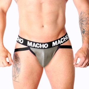 POTENTE - MACHO - MX27GR JOCK COURO CINZA BEGE L