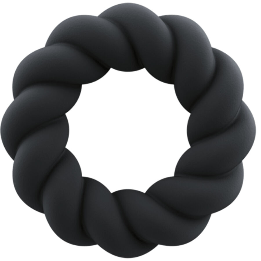POTENTE - ROCKS-OFF - ANEL MASTURBADOR DE SILICONE PRETO TWIST