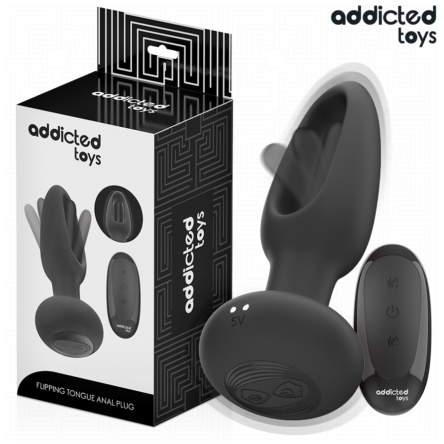 POTENTE - ADDICTED TOYS - PLUG ANAL COM LÍNGUA VIBRATÓRIA E CONTROLE REMOTO