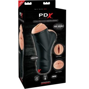 POTENTE - PDX ELITE - STROKER VIBRATÓRIO DE DUPLA PENETRAO