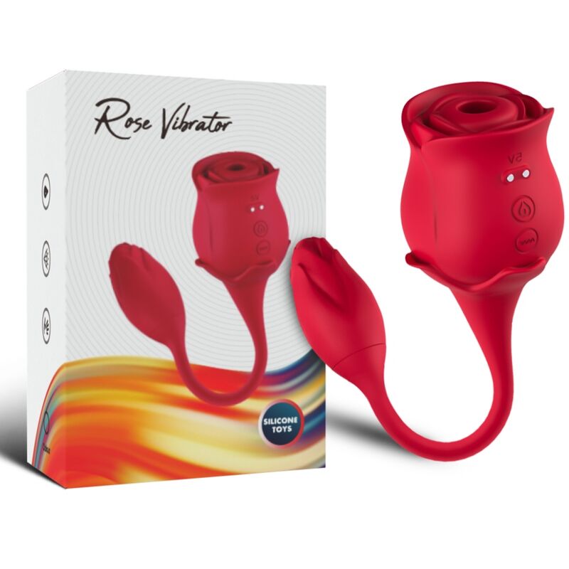 POTENTE - ARMONY - SUCKER DE CLITÓRIS ROSA E VIBRADOR 10 MODOS VERMELHO