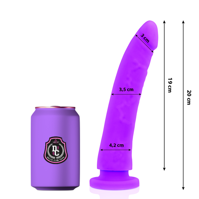 POTENTE - DELTA CLUB - TOYS LILAC DILDO MEDICAL SILICONE 20 CM -O- 4 CM