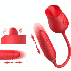 POTENTE - ARMONY - VIBRADOR DE FLOR DELIGHT E IMPULSO COM LÍNGUA VERMELHA