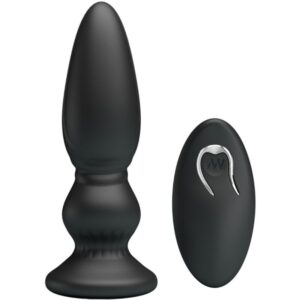 POTENTE - MR PLAY - PLUGUE ANAL DE CONTROLE REMOTO VIBRADOR PODEROSO PRETO