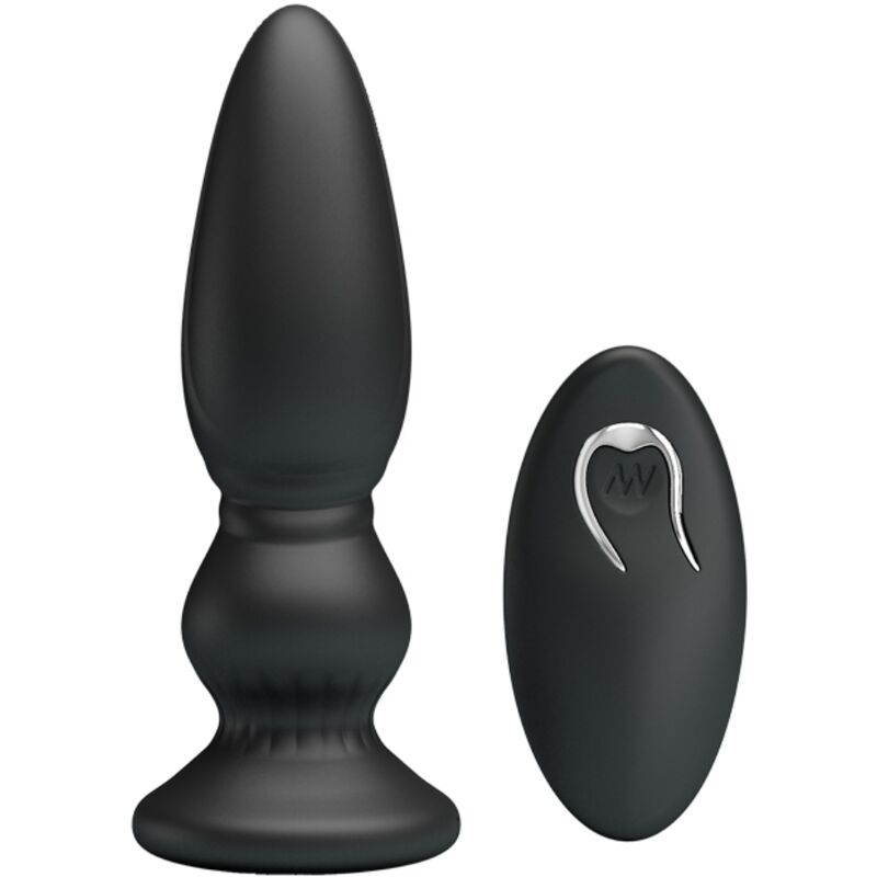 POTENTE - MR PLAY - PLUGUE ANAL DE CONTROLE REMOTO VIBRADOR PODEROSO PRETO