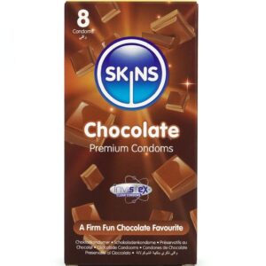 POTENTE - SKINS - PRESERVATIVOS CHOCOLATE PREMIUM PACOTE 8