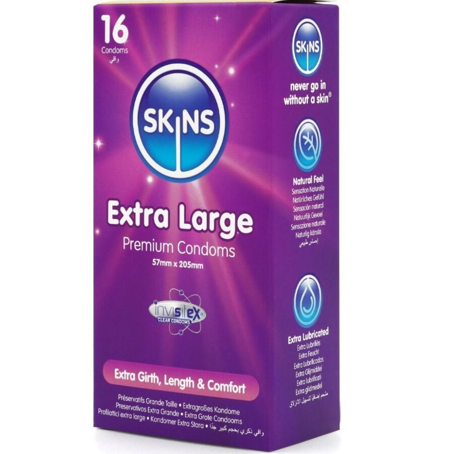 SKINS - PRESERVATIVOS EXTRA GRANDE PREMIUM PACOTE COM 16 - Image 2