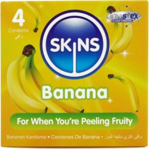 POTENTE - SKINS - PRESERVATIVOS BANANA PREMIUM PACOTE 4