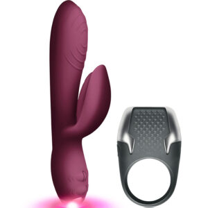 POTENTE - CLIMAXIMUM - KIT LAMOUR VIBRADOR COELHO + ANEL DE PÉNIS DE LED