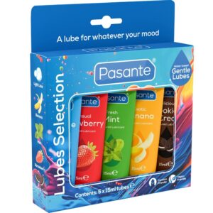 POTENTE - PASANTE - PACK LUBRIFICANTES SABORES SORTIDOS 5 UNIDADES X 15 ML