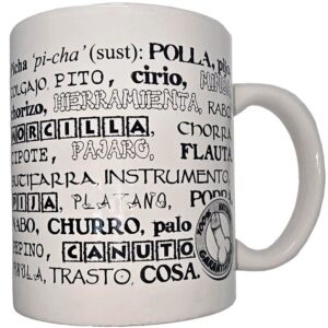 POTENTE - DIABLO PICANTE - CANECA BRANCA COM SINÔNIMOS DE PÊNIS 370 ML