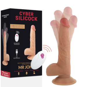 POTENTE - CYBER SILICOCK - CONTROLE REMOTO REALÍSTICO MR JOHN 23.88 CM -O- 4.3 CM