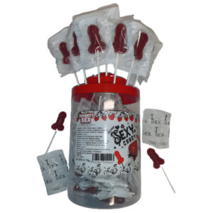 POTENTE - DIABLO PICANTE - 50 PIRULITOS DE PÊNIS DE MORANGO E CEREJA 50 UNIDADES