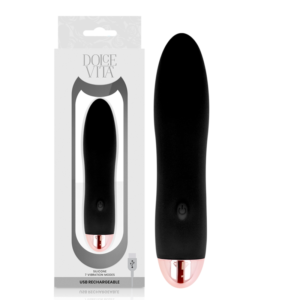 POTENTE - DOLCE VITA - VIBRADOR RECARREGÁVEL QUATRO PRETO 7 VELOCIDADES