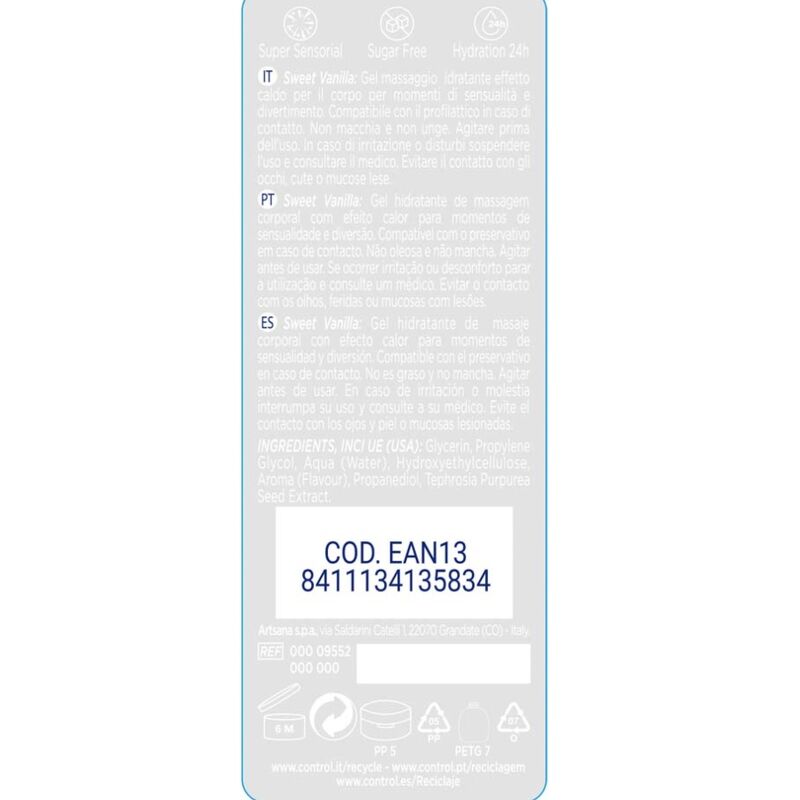 CONTROL - 2 EN 1 MASSAGEM E PRAZER MADAGASCAR DOCE 200 ML - Image 2