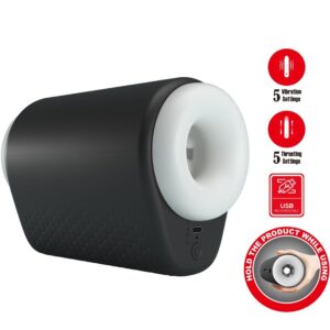 POTENTE - PRETTY LOVE - DJ GIRL MASTURBADOR MASCULINO COM VIBRAÇÃO 5 CONFIGURAÇÕES NEGRO