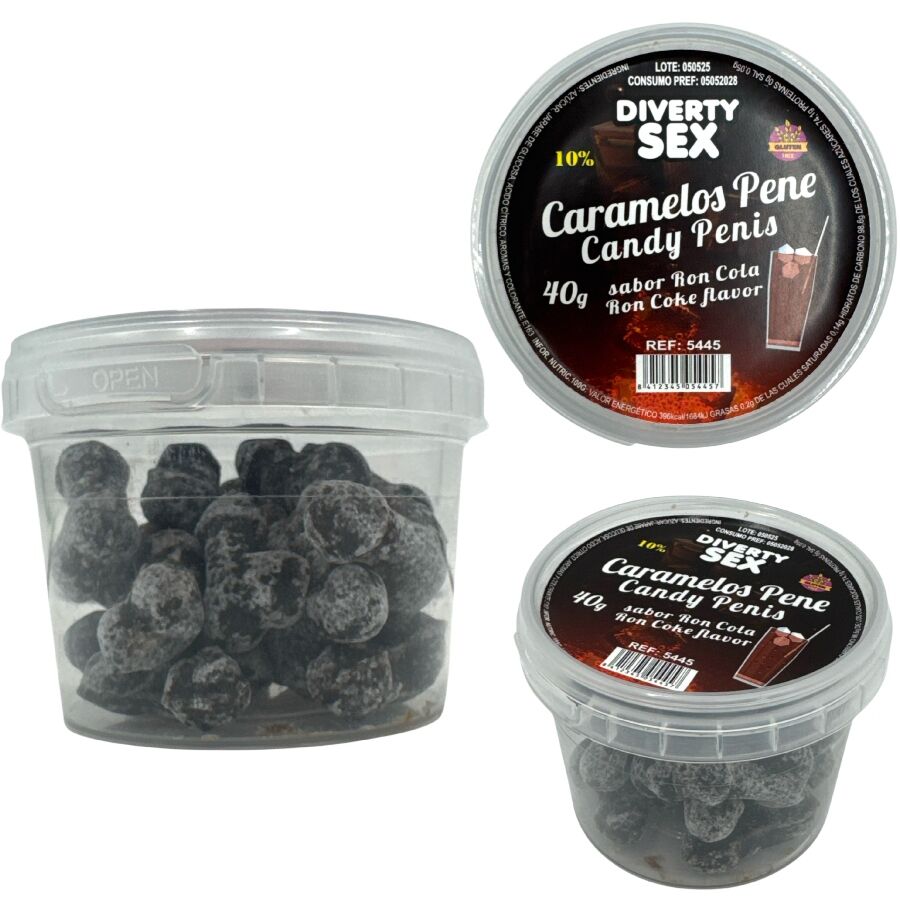 POTENTE - DIABLO PICANTE - 20 DOCES DE PÊNIS COM SABOR RON COLA