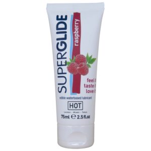 POTENTE - HOT - SUPERGLIDE LUBRIFICANTE COMESTÍVEL À BASE DE ÁGUA COM SABOR FRAMBOESA 75 ML