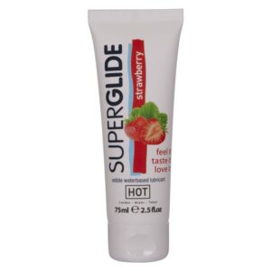 POTENTE - HOT - SUPERGLIDE LUBRIFICANTE COMESTÍVEL À BASE DE ÁGUA MORANGO 75 ML