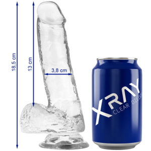 POTENTE - X RAY - DILDO TRANSPARENTE COM BOLAS 18.5 CM -O- 3.8 CM