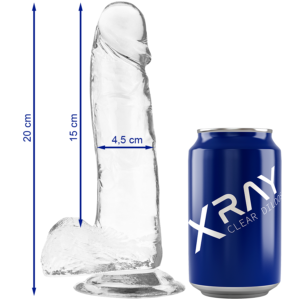 POTENTE - X RAY - DILDO TRANSPARENTE COM BOLAS 20 CM -O- 4.5 CM