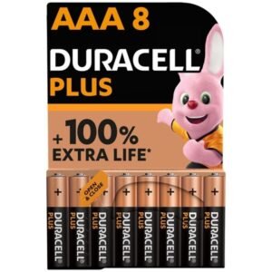 POTENTE - DURACELL - BATERIA ALCALINA PLUS POWER 100 AAA LR03 8 UNIDADE