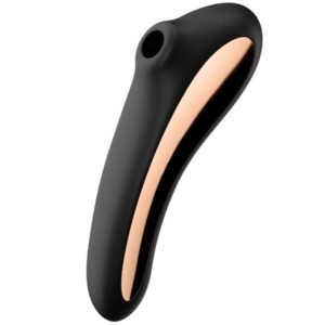 POTENTE - SATISFYER - VIBRADOR DE PULSO DE AR DUAL KISS PRETO
