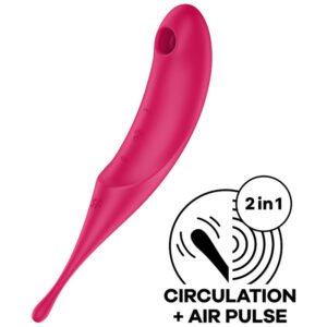 POTENTE - SATISFYER - ESTIMULADOR E VIBRADOR DE PULSO TWIRLING PRO AIR VERMELHO