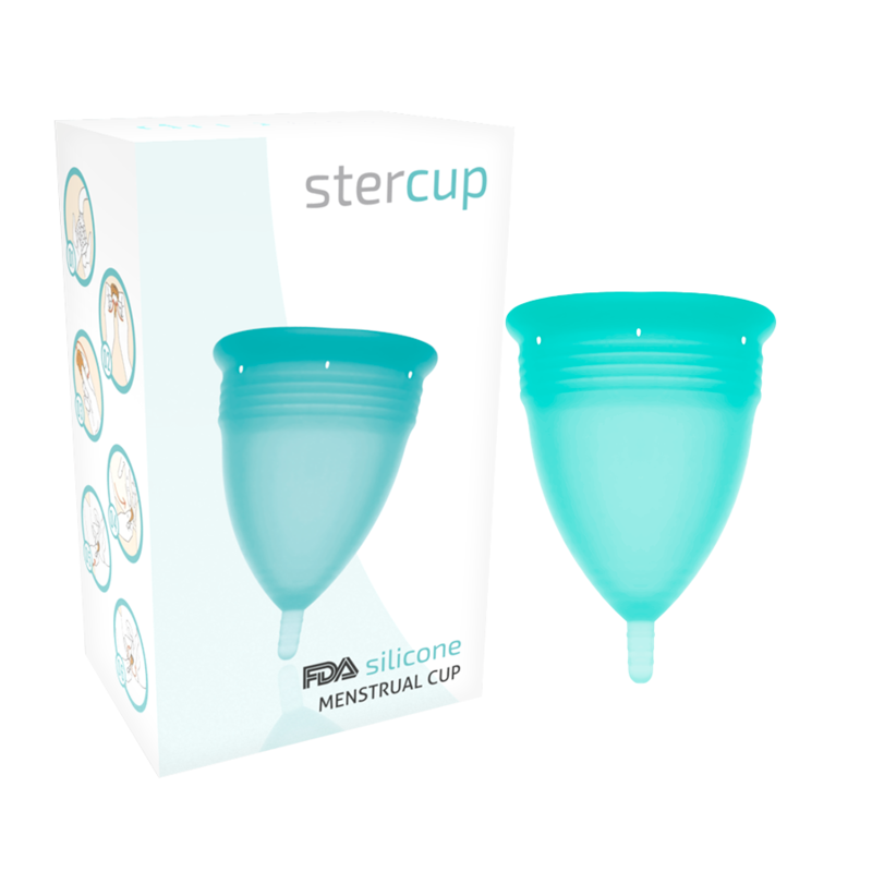 POTENTE - STERCUP - COPO MENSTRUAL DE SILICONE FDA AQUAMARINE - TAMANHO S