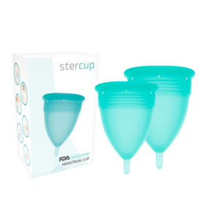 POTENTE - STERCUP - PACOTE DE COPO MENSTRUAL DE SILICONE FDA TAMANHO S + L AQUAMARINE