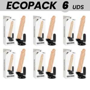 POTENTE - ECOPACK 6 UNIT - BASECOCK VIBRADOR REALÍSTICO CONTROLE REMOTO NATURAL 21 CM -O- 4 CM