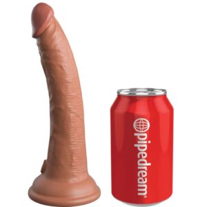 POTENTE - KING COCK - ELITE DILDO DE SILICONE REALÍSTICO 17.8 CM CARAMELO