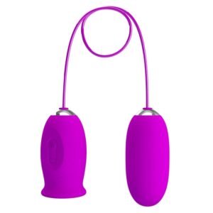 POTENTE - PRETTY LOVE - VIBRADOR RECARREGVEL DAISY DUAL EGG ROXO