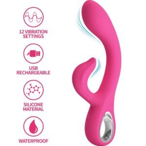 POTENTE - PRETTY LOVE - FRITZ RABBIT VIBRADOR 12 VIBRAÇÕES ROSA