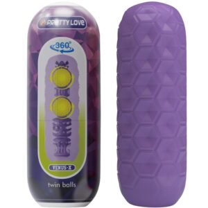 POTENTE - PRETTY LOVE - MASTURBADOR MASCULINO TWIN BALLS ROXO