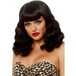 POTENTE - LEG AVENUE - PERUCA RETRO CURLY COM FRANJA PRETA LUMINISCENTE