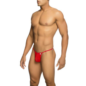 MOB - TANGA TRANSPARENTE VERMELHA EM FORMATO DE T TAMANHO L/XL