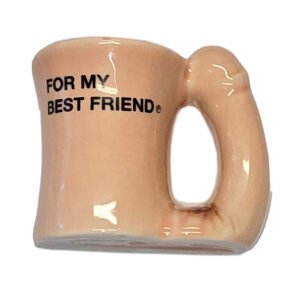 POTENTE - DIABLO PICANTE – CANECA MAGNET DE CERÂMICA COM ALÇA DE PÊNIS “PARA MEU MELHOR AMIGO”