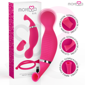 POTENTE - MORESSA - KIRK DUO SUCÇÃO + MASSAGEADOR MULTI-PERFORMANCE PREMIUM SILICONE RECARREGÁVEL