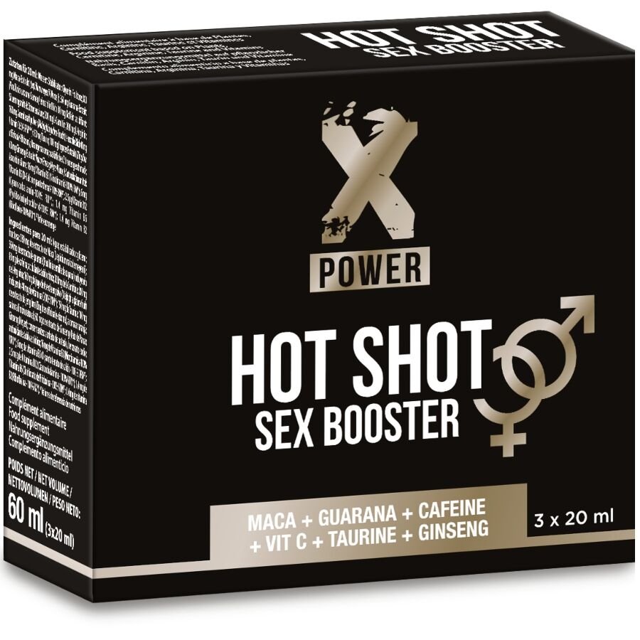 POTENTE - X POWER - HOT SHOT SEX BOOSTER AUMENTA LIBIDO 3 X 20 ML