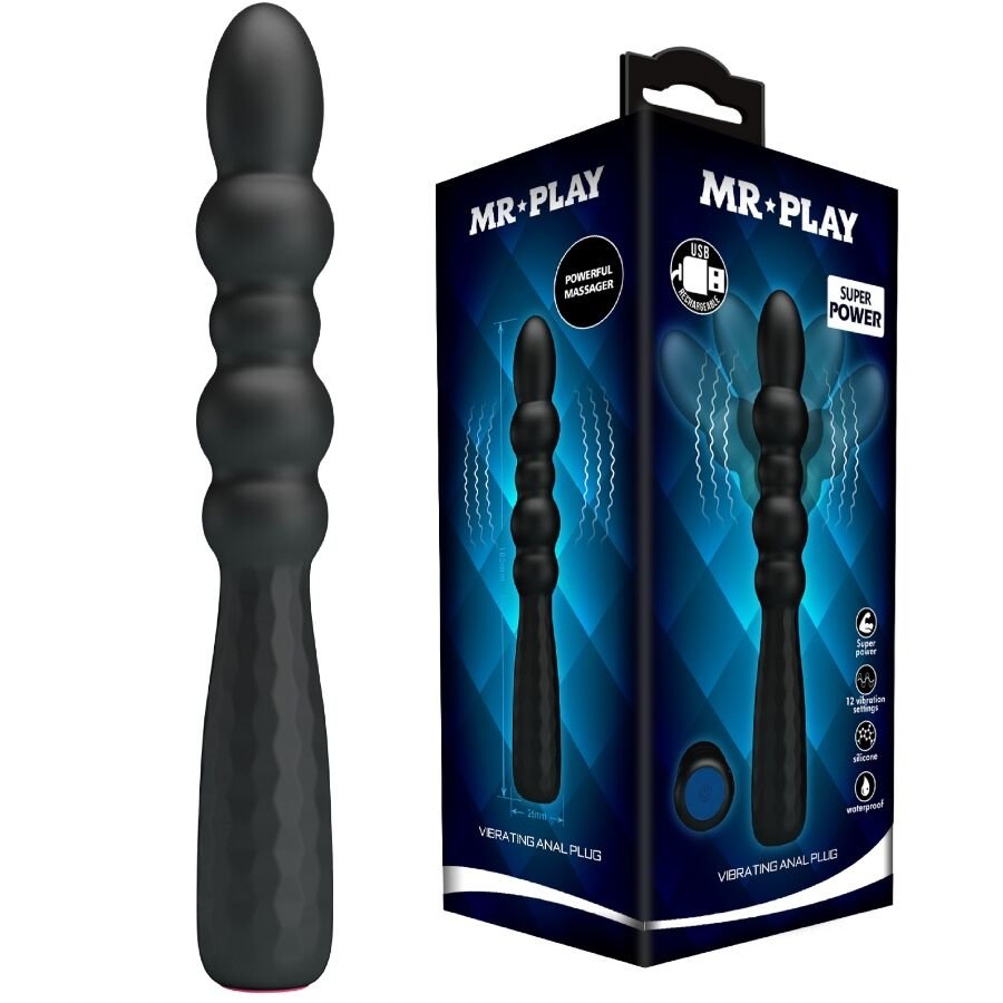 POTENTE - MR PLAY - PLUG ANAL VIBRATÓRIO FLEXÍVEL