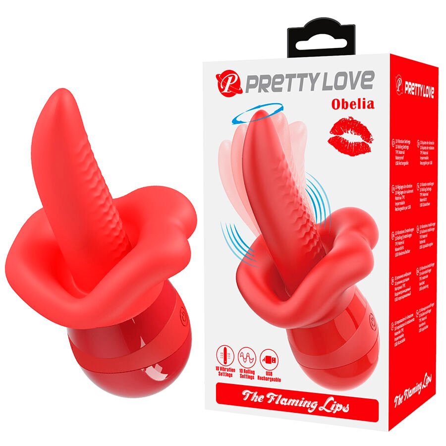 POTENTE - PRETTY LOVE - OBELIA VIBRADOR DE LÍNGUA COM MOVIMENTO ORBITAL
