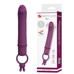 POTENTE - PRETTY LOVE - CORA VIBRADOR EM FORMATO DE PÊNIS COM ANEL DE RESISTÊNCIA