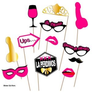 POTENTE - DIABLO PICANTE - CONJUNTO PHOTOCALL PARTY MODELO 2 - 12 UNIDADES